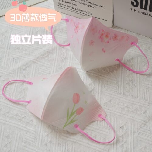 3d立体樱花腮红口罩夏季透气