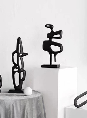 黑色不规则镂空抽象金属摆件装饰