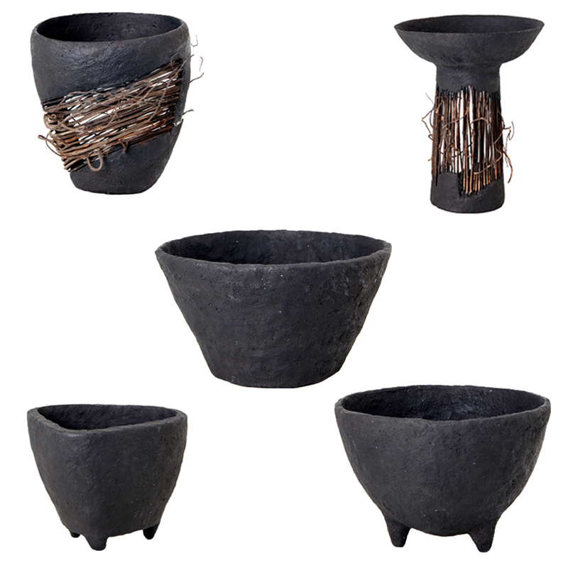 新中式黑色收纳碗摆件果盘装饰品