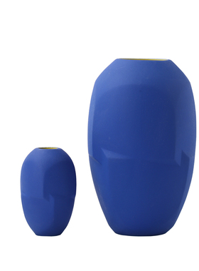 极简约立体几何风陶瓷蓝色花瓶