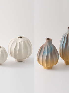 复古新中式肌理感陶瓷花瓶摆件