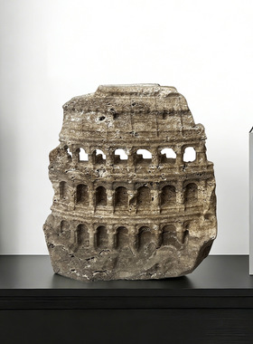 法式复古罗马古建筑石雕摆件装饰