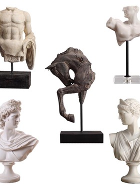 欧式复古人物半身像雕塑摆件