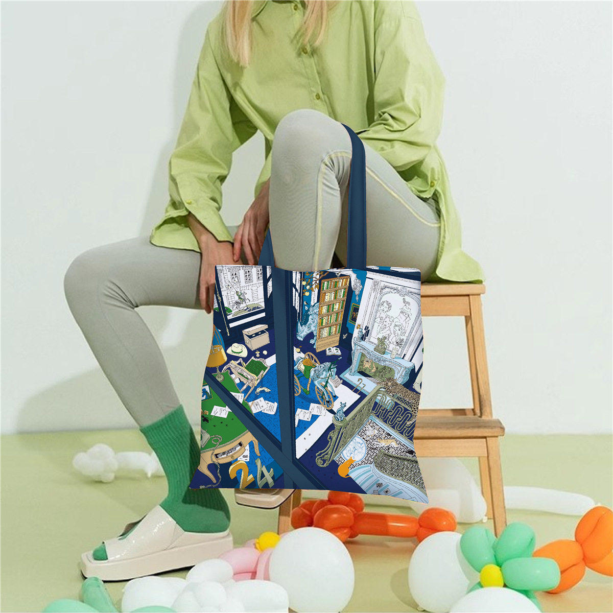 韩版新款马车链条女士帆布包包手提布袋子大容量学生拎书袋单肩包