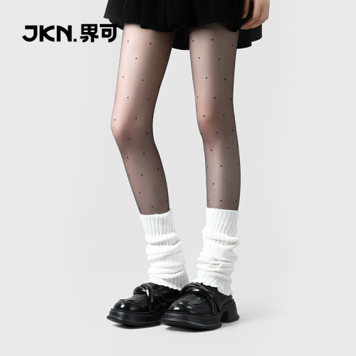 JKN高透0d黑色波点丝袜均匀清透