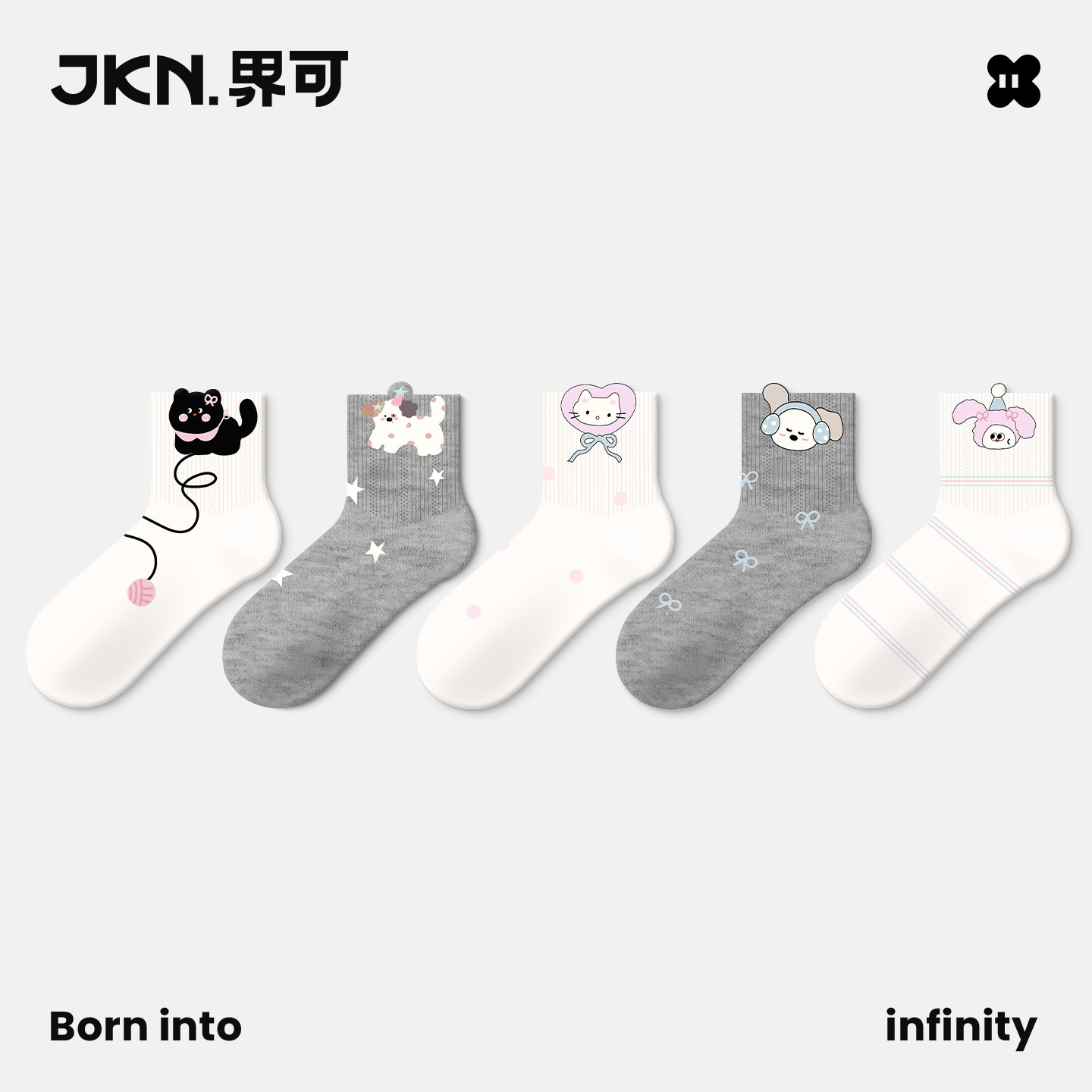 JKN卡通短筒袜女夏季薄款2026新款爆款ins潮可爱创意无骨短袜棉