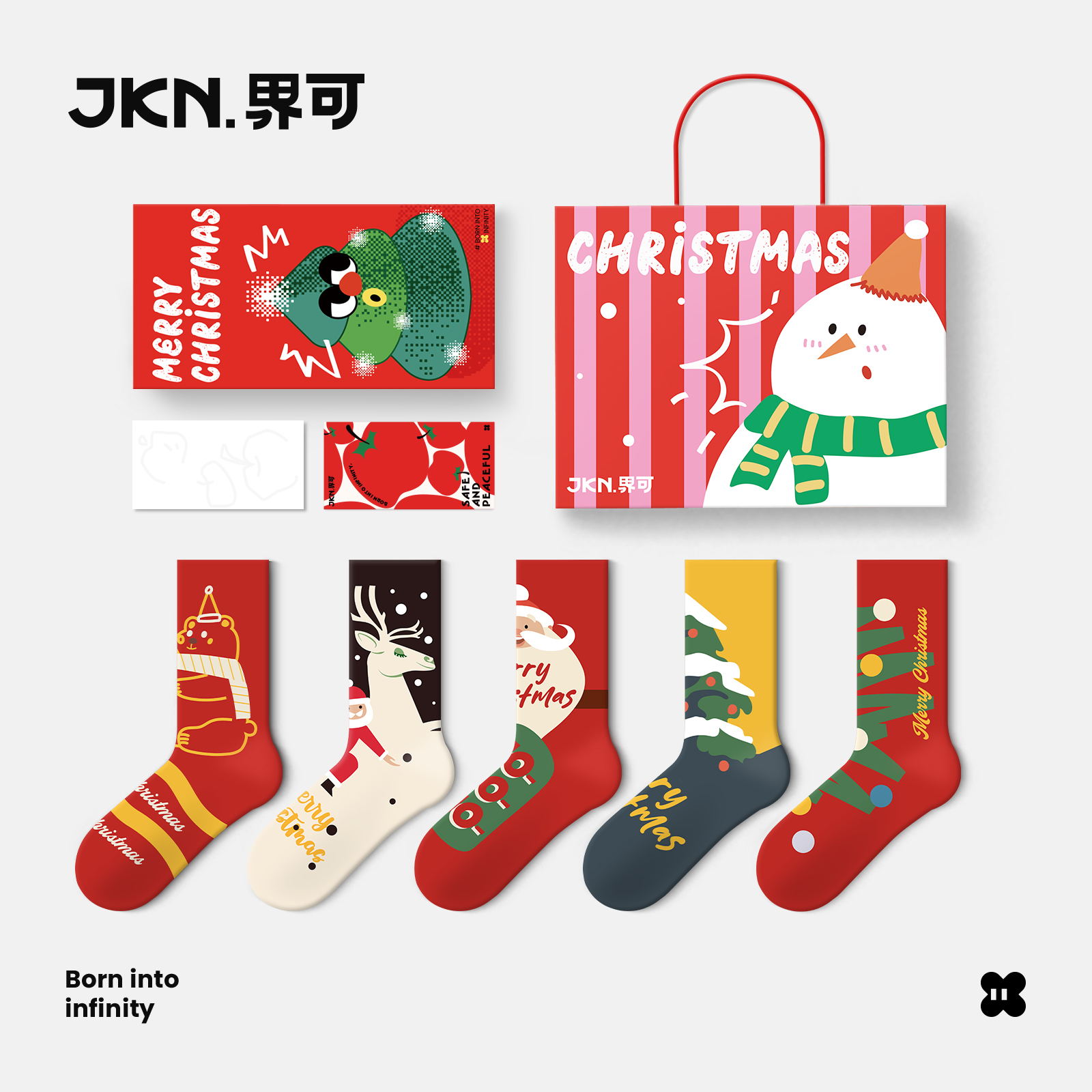 JKN圣诞袜子女秋冬2025圣诞礼物