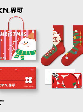 JKN圣诞节袜子男女秋冬季中筒袜ins潮情侣礼物卡通可爱无骨长袜棉