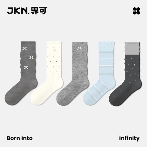 JKN蝴蝶结袜子女堆堆袜2026新款