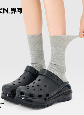 JKN灰色袜子女春秋款中筒袜棉袜miu系配玛丽珍鞋白色无骨堆堆袜