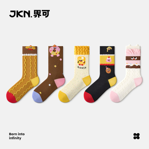 JKN卡通袜子女中筒袜长袜