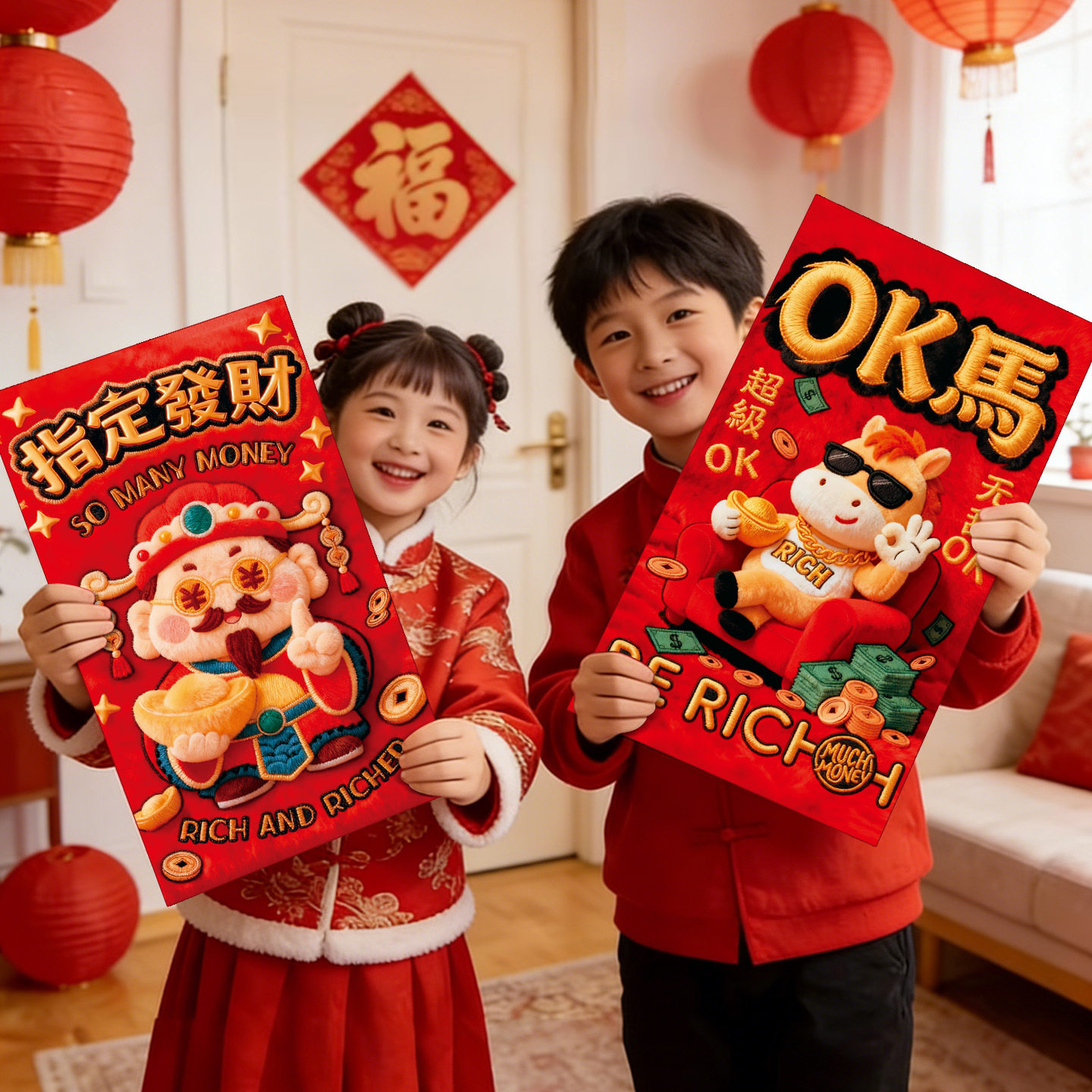 2026马年新年创意红包过年春节超大万元利是封包儿童压岁钱包