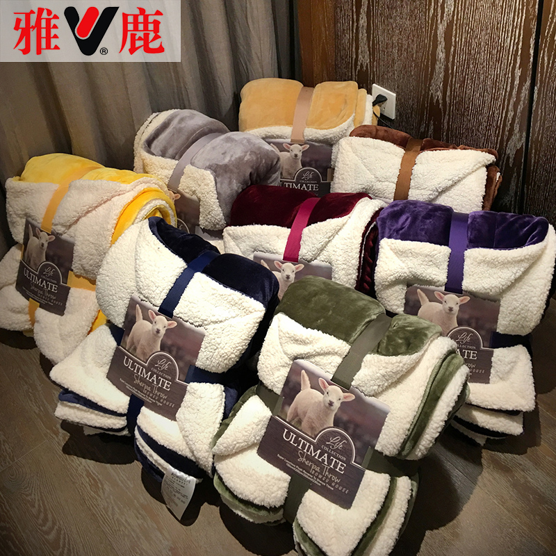 雅鹿羊羔绒毛毯被子加厚双层法兰绒床单盖毯珊瑚绒四季毯三层单件|ruв категории постельные принадлежности, досуг одеяло/одеяло/одеяло - от Buy2taobao.com для оказания профессиональной услуги покупки агента Taobao