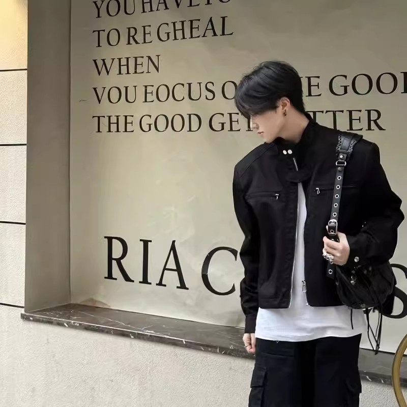 垫肩短款机能外套男春秋款