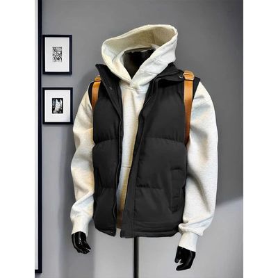 黑色叠穿羽绒马甲男款秋冬季