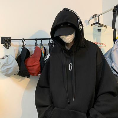 连帽圆领卫衣男装港风帽衫男