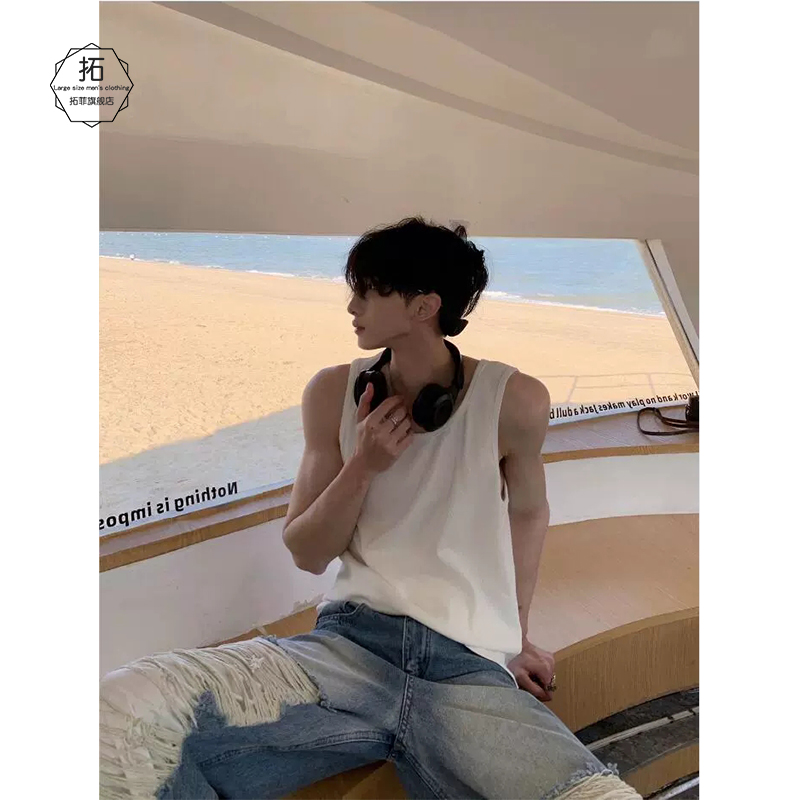 背心男夏季健身运动老头衫设计感