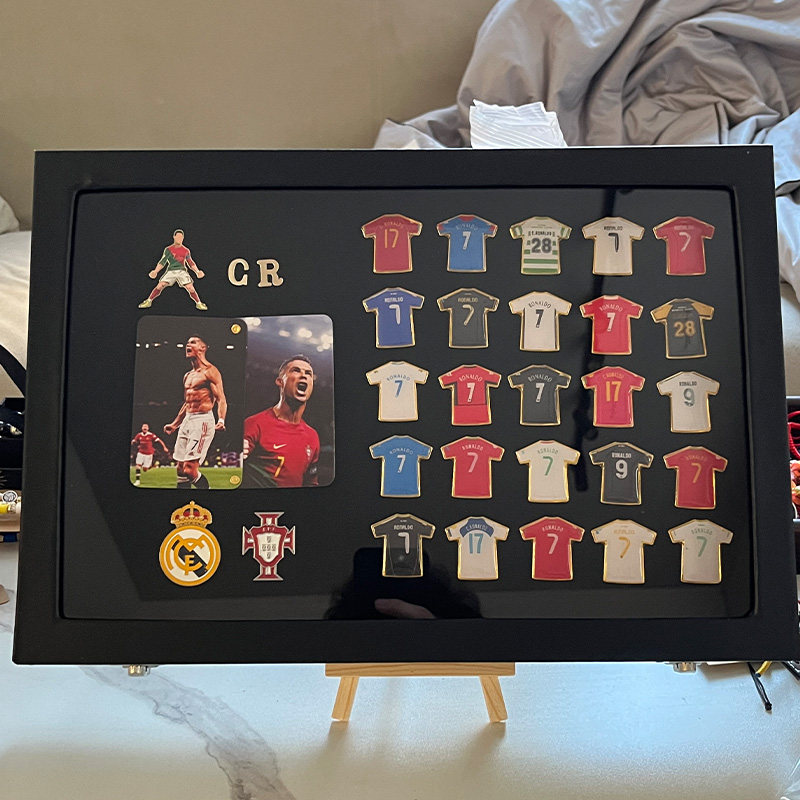 C罗球衣合金徽章收藏相框