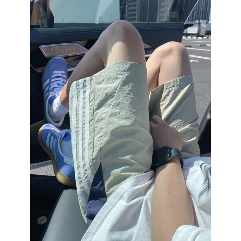 f2ocus条纹冰丝休闲短裤