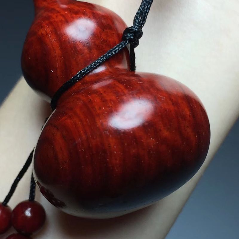 印度小叶紫檀葫芦手把件老料檀香木平安福禄车挂文玩工艺品摆件