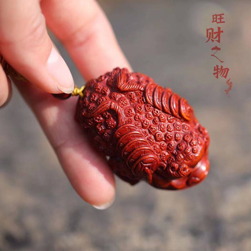 金蟾印度小叶紫檀手把件挂件招财风水办公室摆件红木文玩礼品0105