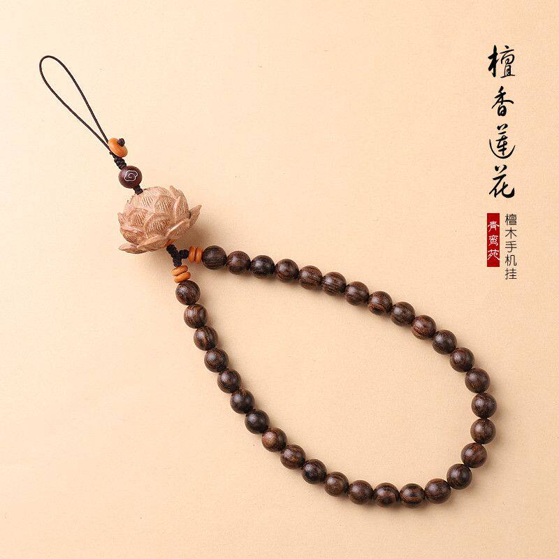中国风手机挂绳手腕短款防丢链桃