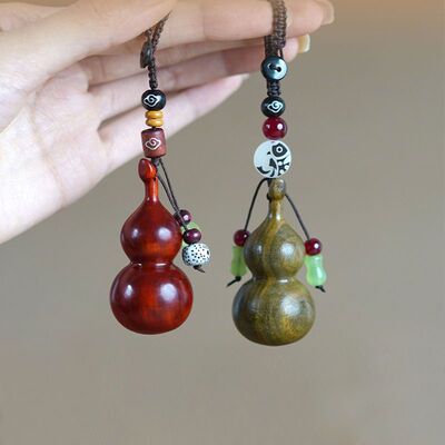 绿檀紫檀木小葫芦挂件汽车钥匙扣