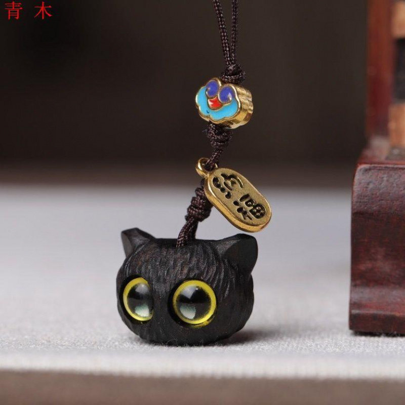 罗小黑挂件木质猫咪玩偶挂饰网红