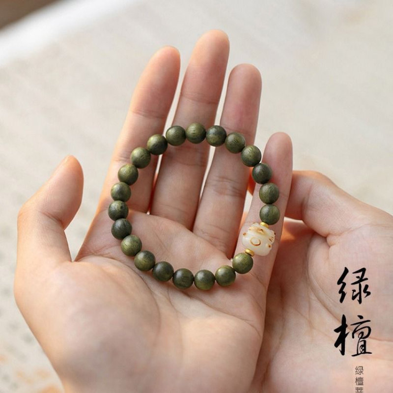 情侣风男手串复古风檀香手链学生