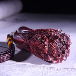 小叶紫檀白菜手把件红木工艺品摆件汽车挂件手把件男士文玩手把件