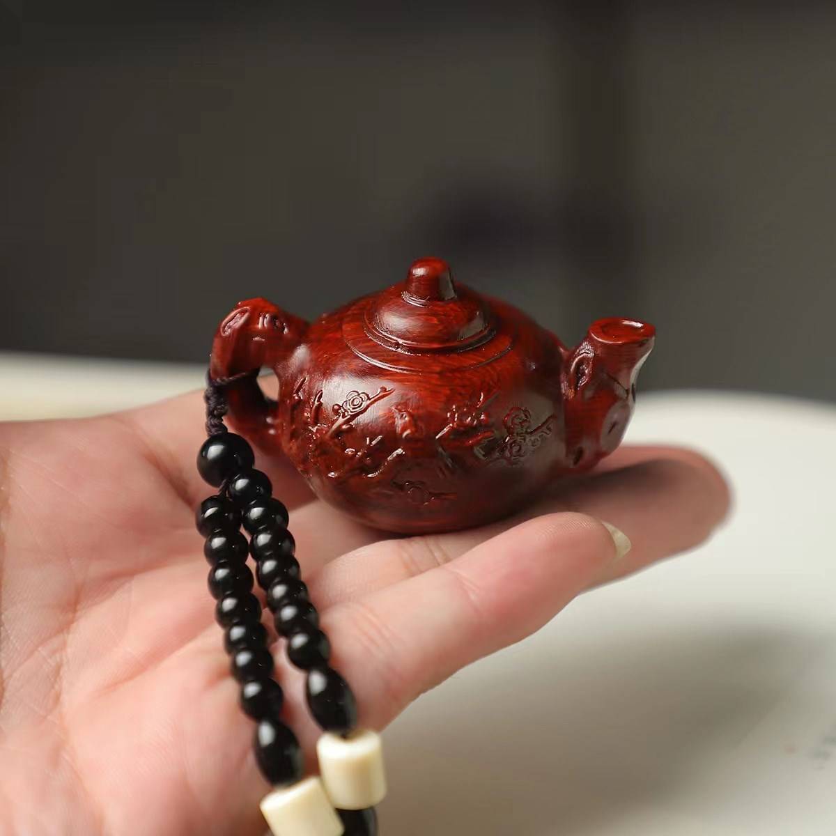 把把胡手串紫檀木把把壸手把件木雕小叶紫檀南瓜壶手机挂件挂饰男