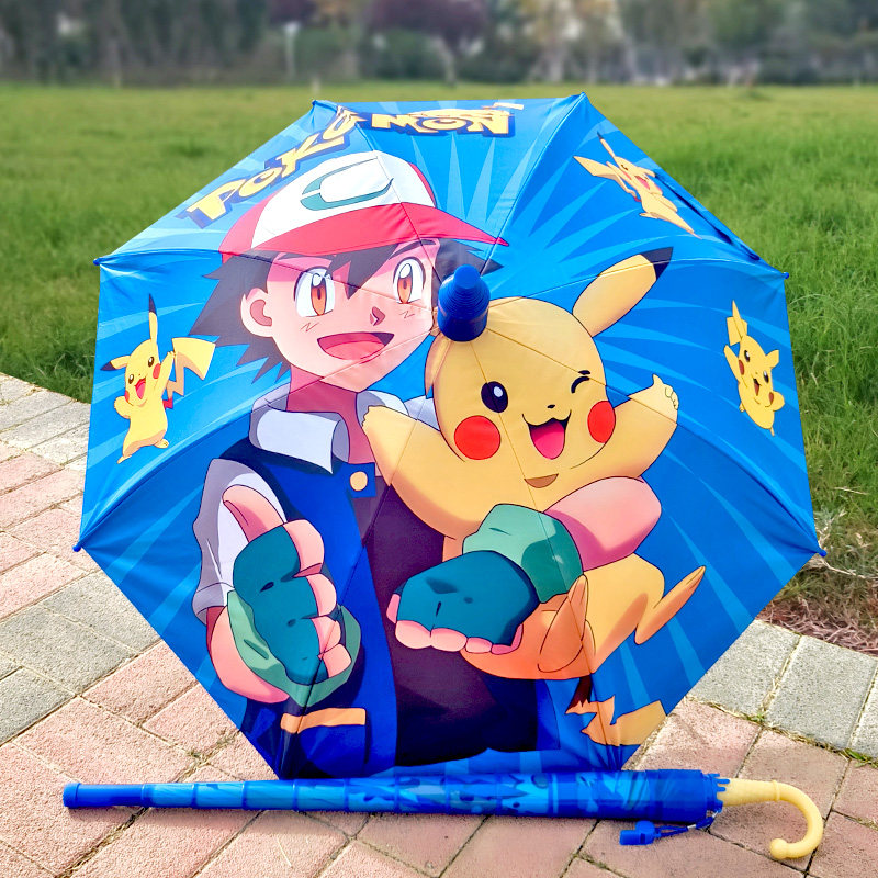 宝ke梦pi卡球卡通儿童长柄雨伞小学生男女孩童上学专用可爱太阳伞