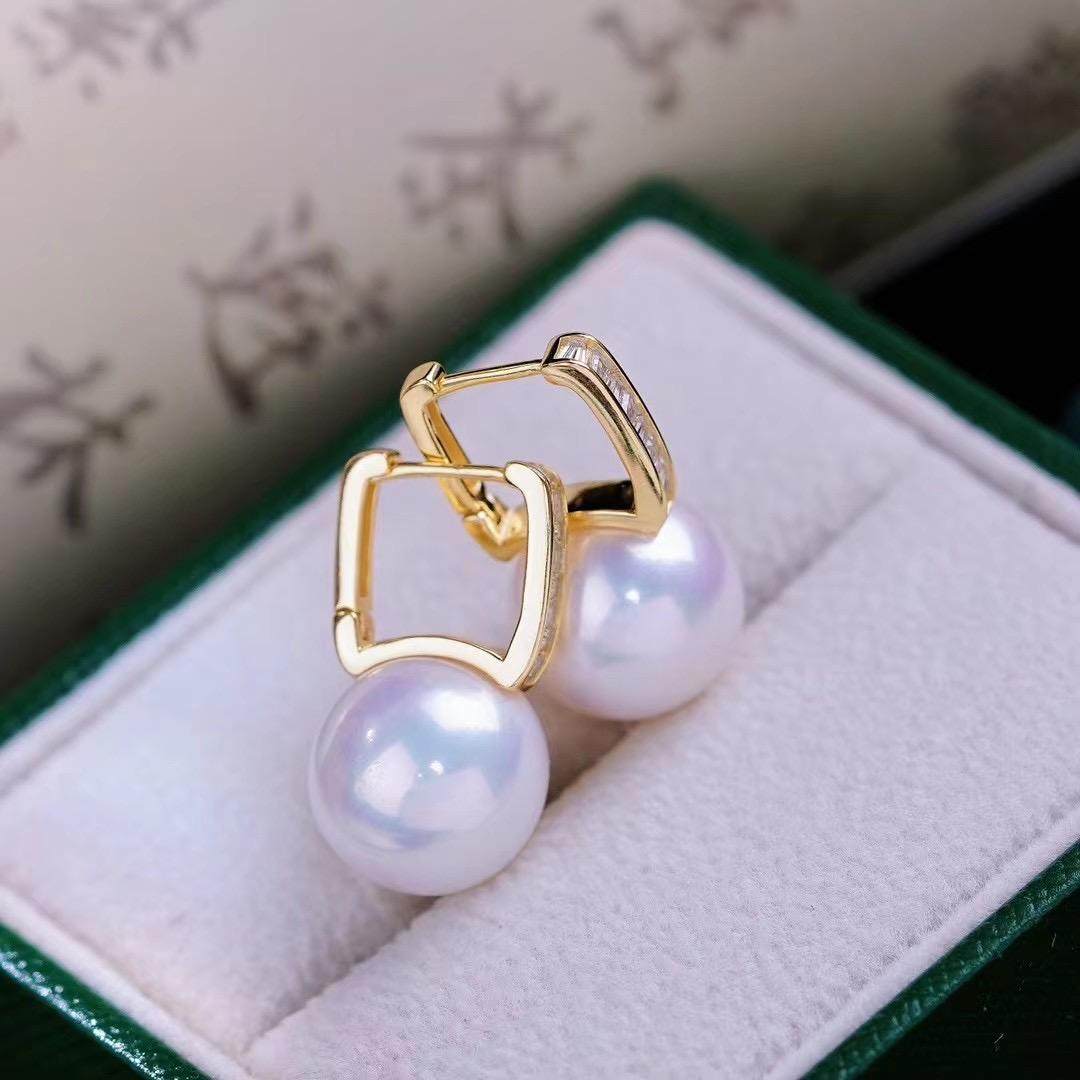 DIY珍珠配件s925纯银气质方形