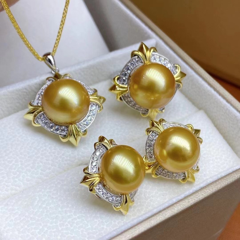 diy纯银耳钉戒指珍珠手工吊坠