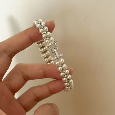 DIY配件S925纯银双排项链手链扣子 珍珠串珠连接搭扣连接扣3-5mm