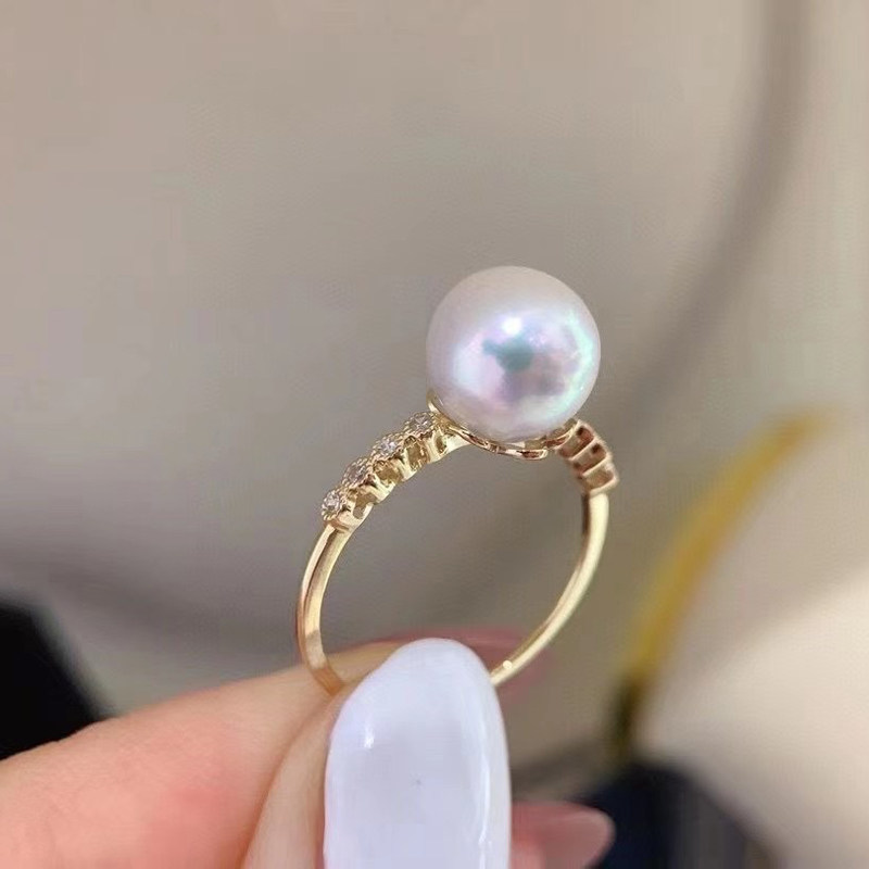 diy珍珠时尚款风开口可调节指环