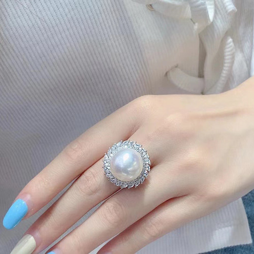 925银时尚流行珍珠玉石空托配饰