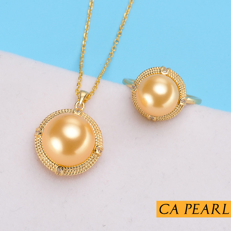 diy纯银珍珠吊坠项链戒指