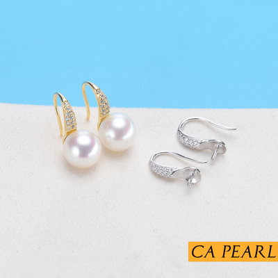 diy纯银高跟鞋耳钉半成品珍珠