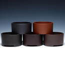 宜兴紫砂盆景花盆陶瓷红小多肉矮圆形精品创意简约透气竹盆栽专用