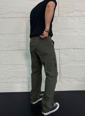 SOS拼接弯刀剪裁长裤夏季户外轻薄凉感软壳冲锋裤百搭直筒休闲裤
