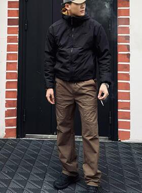 SOS户外cargo直筒拼接工装裤防水微弹百搭长裤多口袋立裁休闲裤男