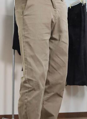 SOS美式休闲裤立体剪裁水洗做旧纯色四季百搭直筒裤腰头调节长裤