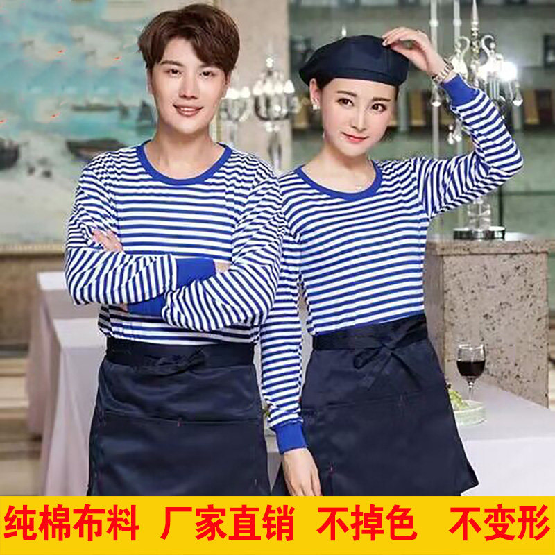 纯棉海魂衫长袖女t恤海军衫水手服情侣装宽松大码定制班服工服DIY