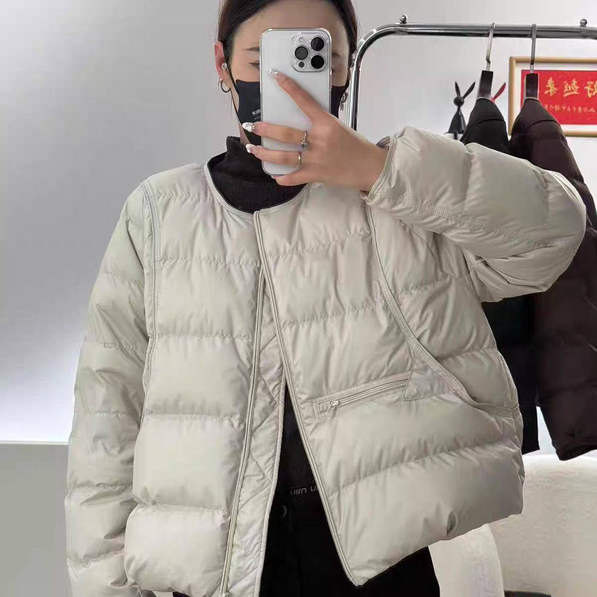 年新款羽绒服女短款韩版圆领时尚轻薄白鸭绒外套潮小个子特