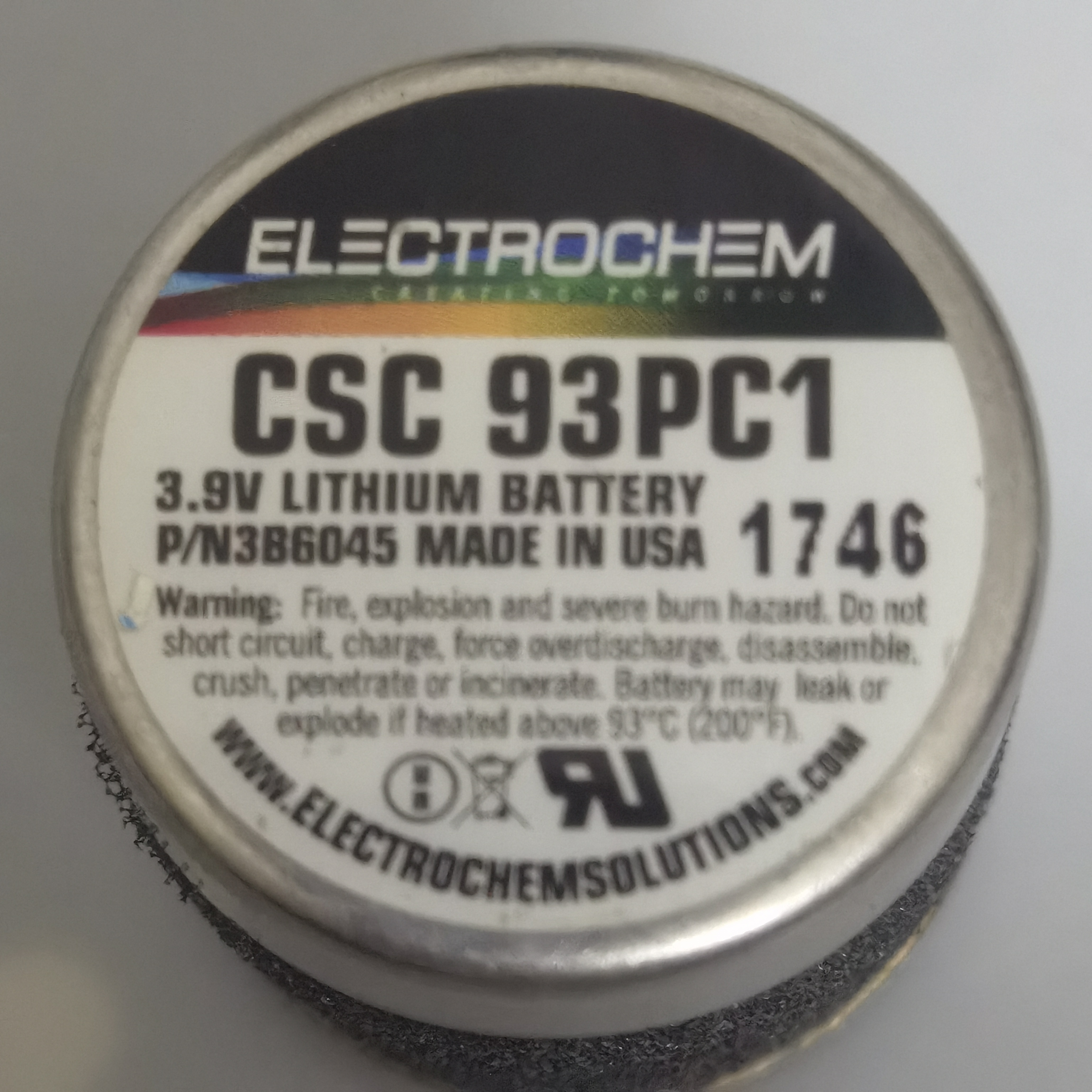二手美国原装EL三CTAOCH三M锂电池，型号CSC93PC1，3.9V测试包好