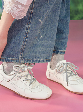 玛速主义2026年春季新款休闲百搭德训鞋平底轻便运动鞋学生小白鞋