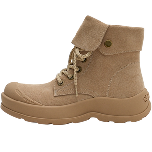 玛速主义2025年冬季新款大头丑萌大黄靴厚底百搭马丁靴休闲短靴女