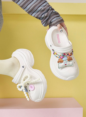 玛速主义2026年春季新款厚底增高包头拖鞋休闲洞洞鞋一脚蹬凉拖女