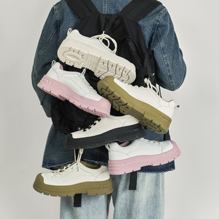 玛速主义2026新款小众设计感单鞋女春厚底百搭休闲运动板鞋奶盖鞋